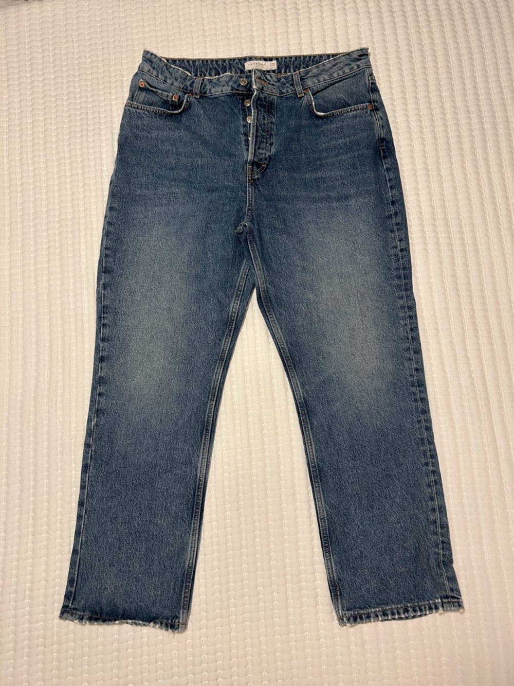 Topshop Men's Dad Fit Blue Straight 34x30 Jeans